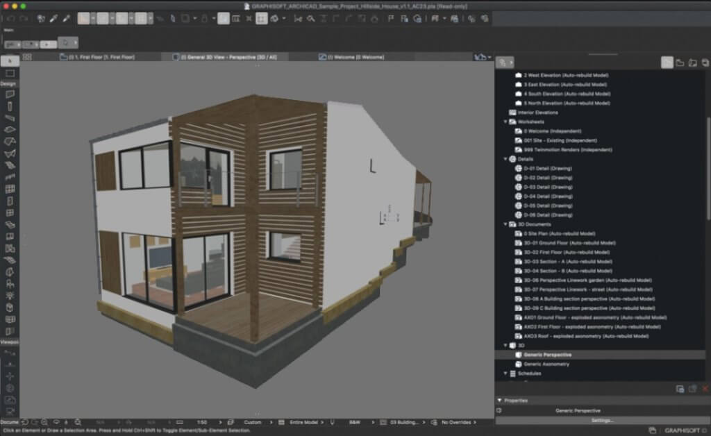 محیط نرم افزار ArchiCAD