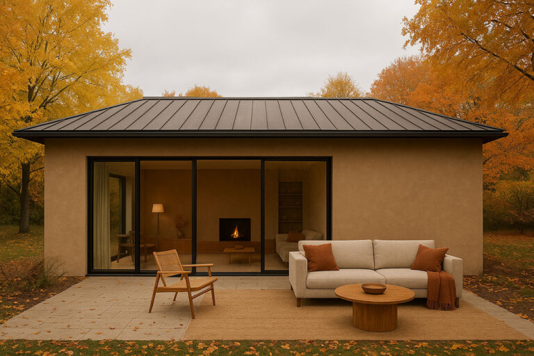 نمای خارجی از معماری مینیمالیسم گرم