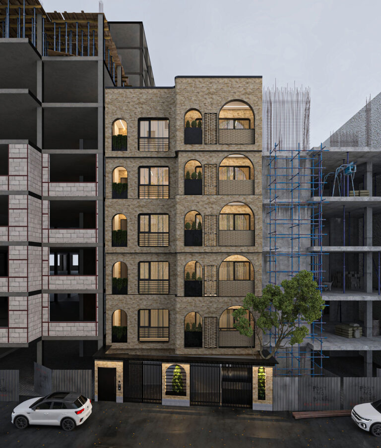 ساختمان مسکونی با متریال آجر روستیک