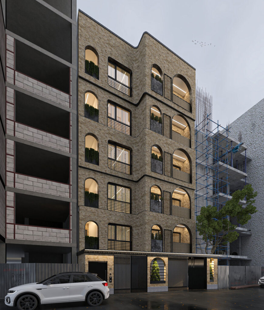 ساختمان مسکونی با متریال آجر روستیک